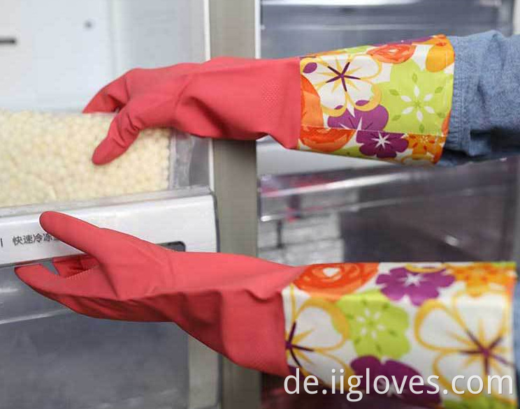 Wasserdichtes Gummi -Latex ohne Samt -Geschirrspülhandschuhe Küche Langlebiger Mund Winter warme Hausarbeit Reinigungshandschuhe